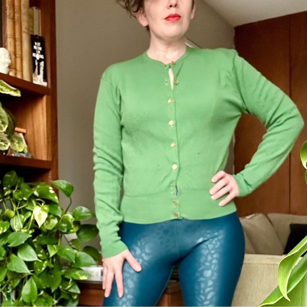 Vintage Green Cardigan Sweater